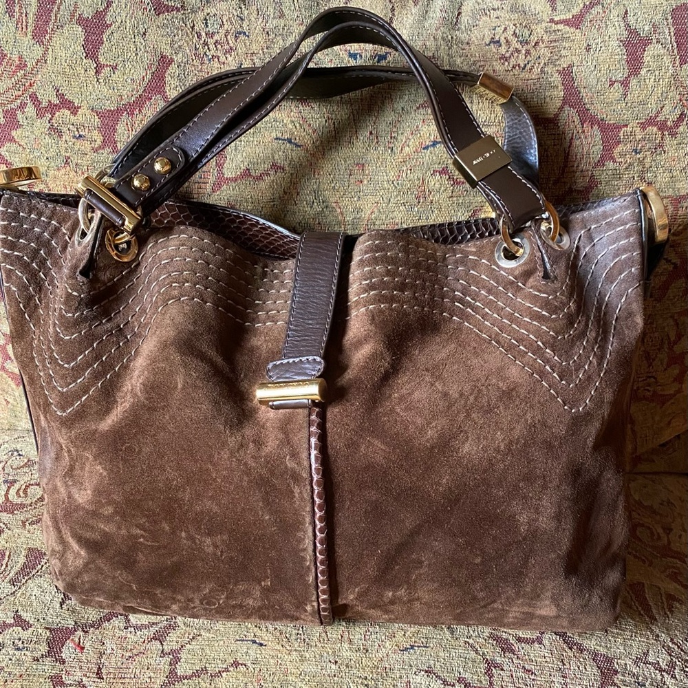Vintage Jimmy Choo Brown Suede Handbag